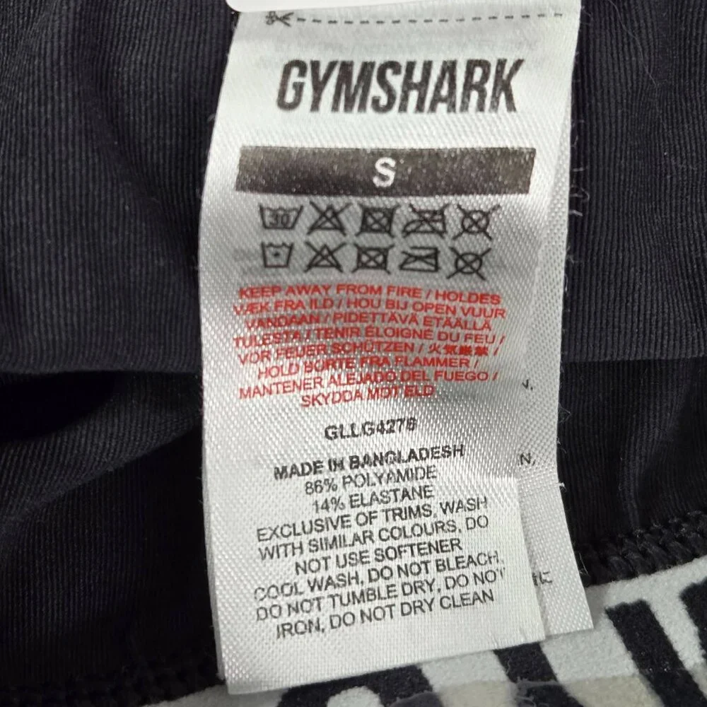 Gymshark Women Activewear Pants S‎ Black Elastane Nylon Yoga Legging Logo 17